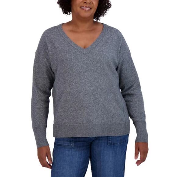 ☁️ NWT Lucky Brand Lightweight Heather Gray Pullover Sweater (XL) - Picture 1 of 6